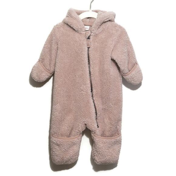 Hanna Andersson Sherpa Teddy Bear Hooded Zip Front Bunting Snowsuit Size 6-12M - Picture 11 of 11